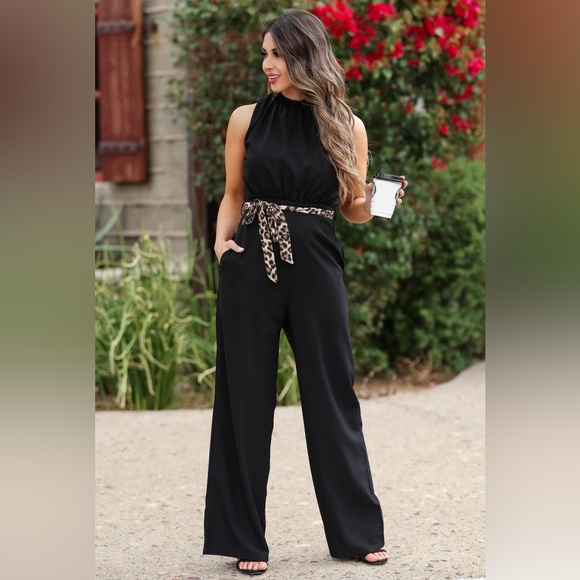 Main Strip Pants - Main Strip Black Jumpsuit - Size Medium